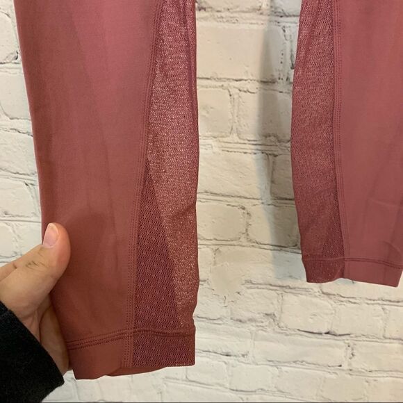 Athleta Salutation Pocket Tight Legging XXS Side Pockets Mesh Mauve - Picture 6 of 16